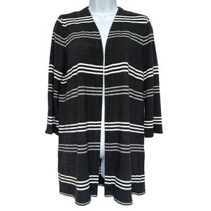 J Jill Cardigan Sweater Womens S Wearever Black‎ Stretch Jersey Knit Long Line